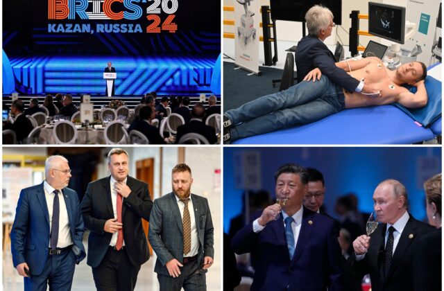 Top foto dňa (23. október 2024): Vyjadrenie SNS k schváleným zákonom, prvý ultrazvuk s AI tlačidlom na svete aj Putin na samite BRICS