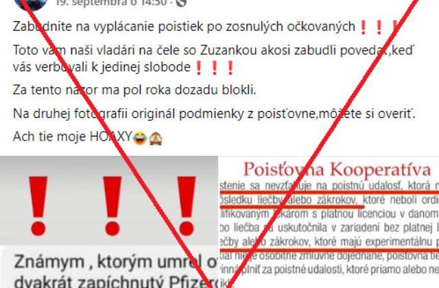 Poisťovne odmietajú plniť poistné plnenia ľuďom, ktorí sa dali zaočkovať. Polícia bojuje s ďalším hoaxom