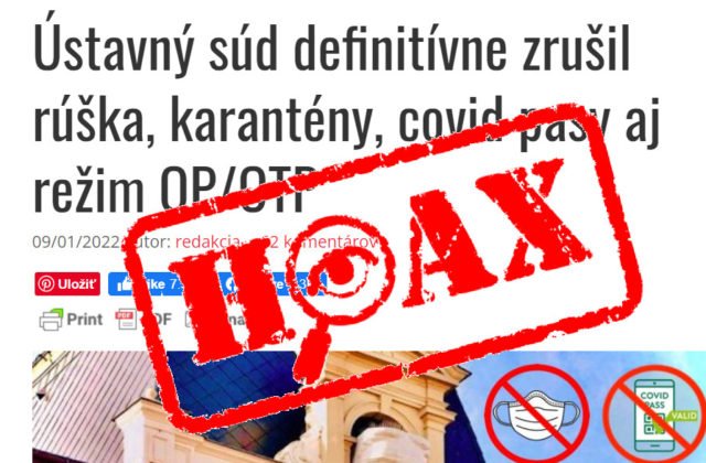 Polícia upozorňuje na dezinterpretáciu ústavného súdu, mali sa zrušiť covid pasy a režim OTP a OP