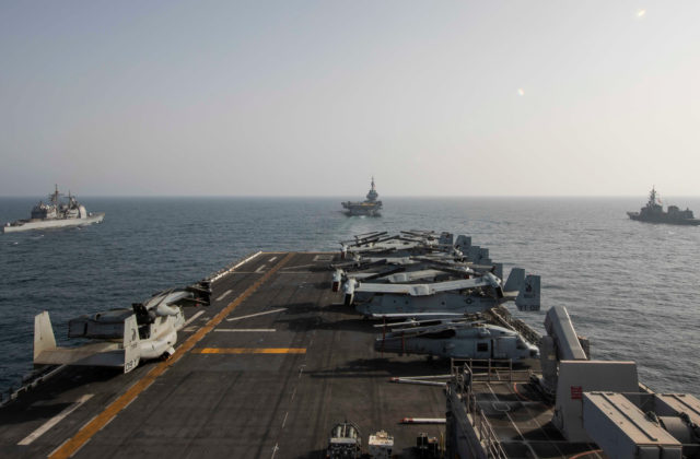 USA, Belgicko, Francúzsko a Japonsko uskutočnia na Blízkom východe veľké námorné cvičenie