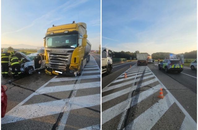 Na slovenských cestách došlo k ďalšej tragickej nehode, auto sa zrazilo s nákladiakom (foto)