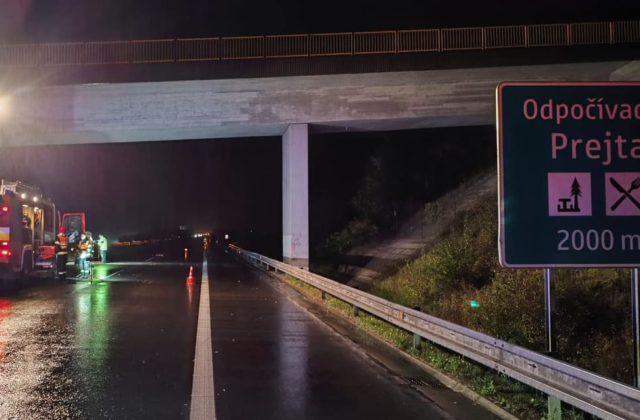 Auto zrazilo v blízkosti odpočívadla Prejta na D1 muža, nehodu neprežil (foto)