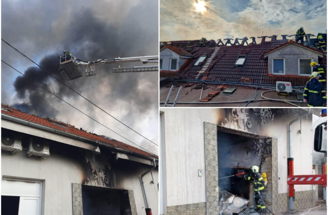 V Červeníku horí reštaurácia, na mieste zasahujú desiatky hasičov (foto)