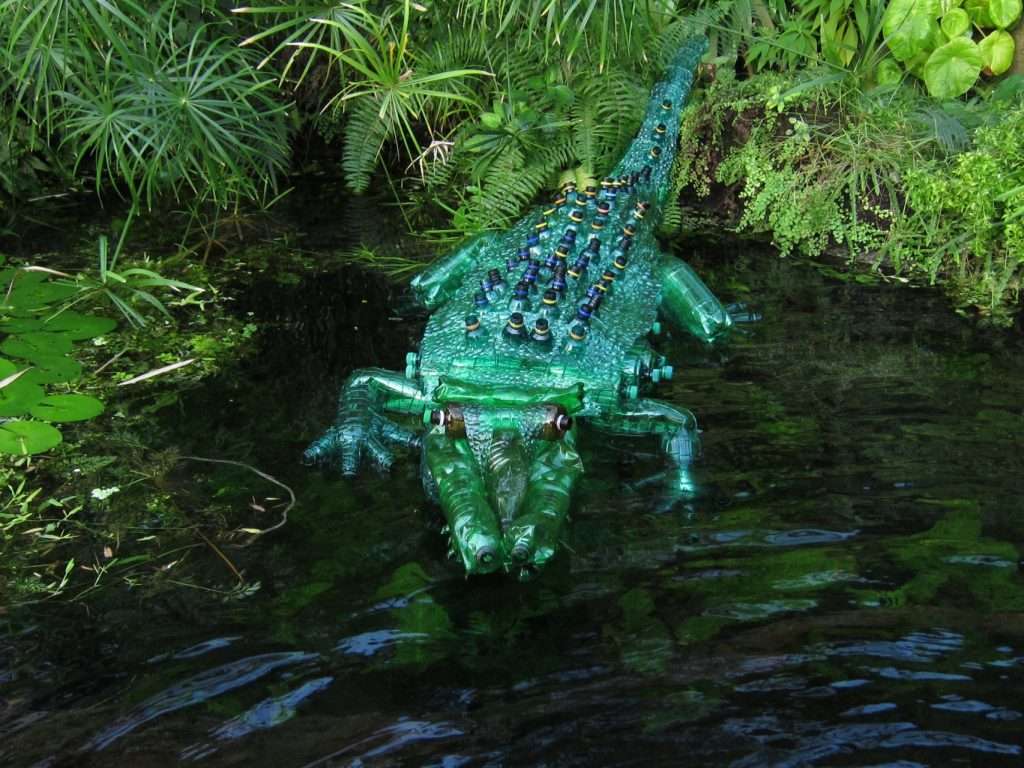V pražském botanickém skleníku Fata Morgana vystavují krokodýla. I když plastového